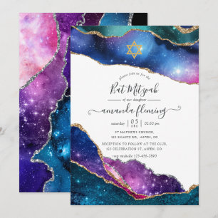 Galaxy Agate Bat Mitzvah Invitation