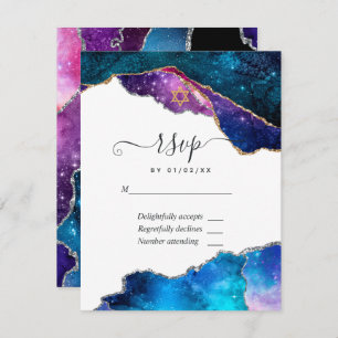 Galaxy Agate Bat Mitzvah RSVP Card