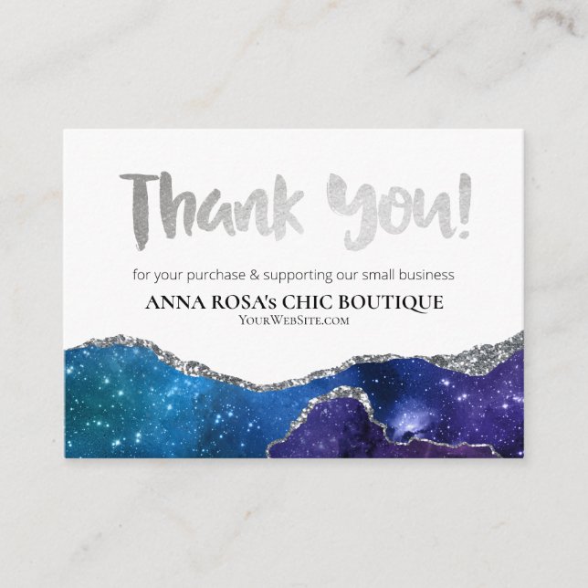 *~* Galaxy AGATE QR THANK YOU LOGO Review AP8 Enclosure Card (Front)