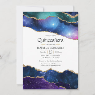 Galaxy Agate Quinceañera Invitation