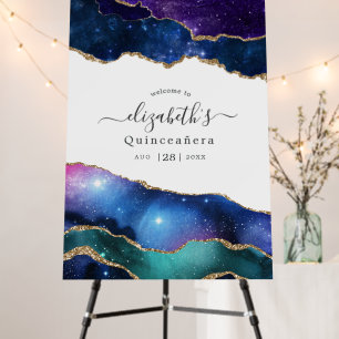 Galaxy Agate Quinceañera Welcome Foam Board