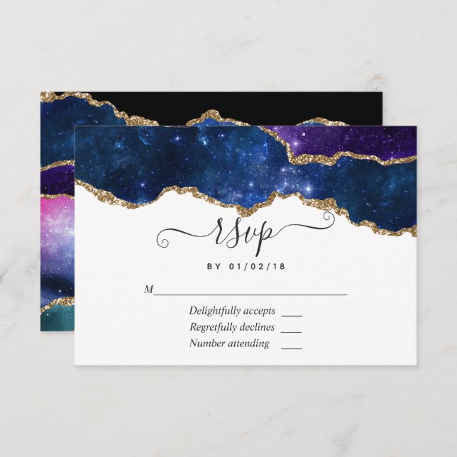 Galaxy Agate RSVP Card (Front/Back)