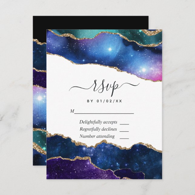 Galaxy Agate RSVP Card (Front/Back)