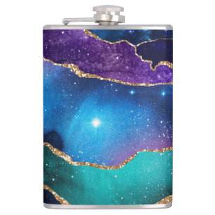 Galaxy Agate Series Design 13  Flask
