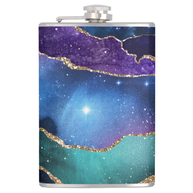 Galaxy Agate Series Design 13  Flask (Front)