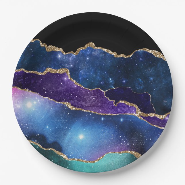 Galaxy Agate Series Design 13  Paper Plates (Front)