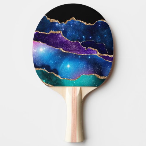 Galaxy Agate Series Design 13 Ping Pong Paddle