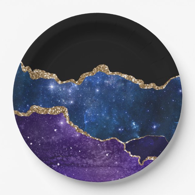 Galaxy Agate Series Design 1 Paper Plates (Front)