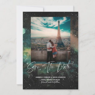 Galaxy and Geometric Moon  Save the Date