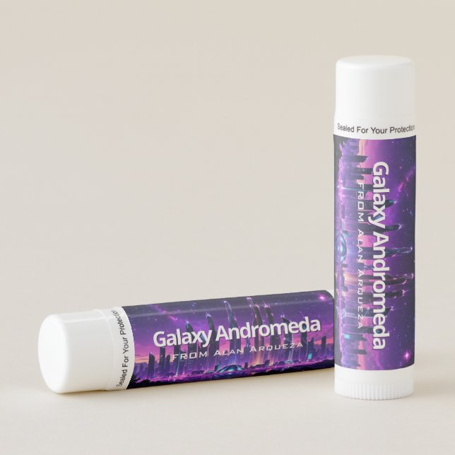 Galaxy Andromeda Themed Alan Arqueza Lip Balm (Front)
