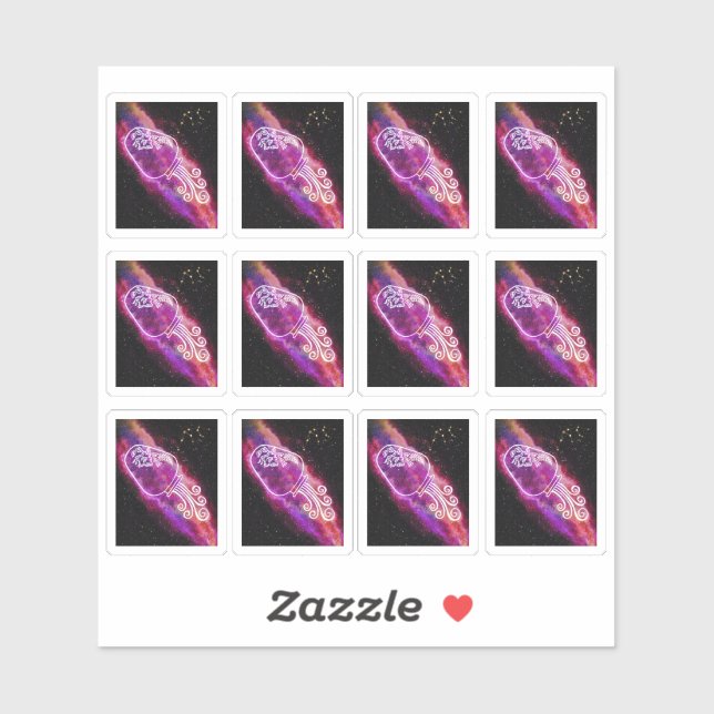Galaxy Aquarius Constellation Zodiac Sign Sticker (Sheet)