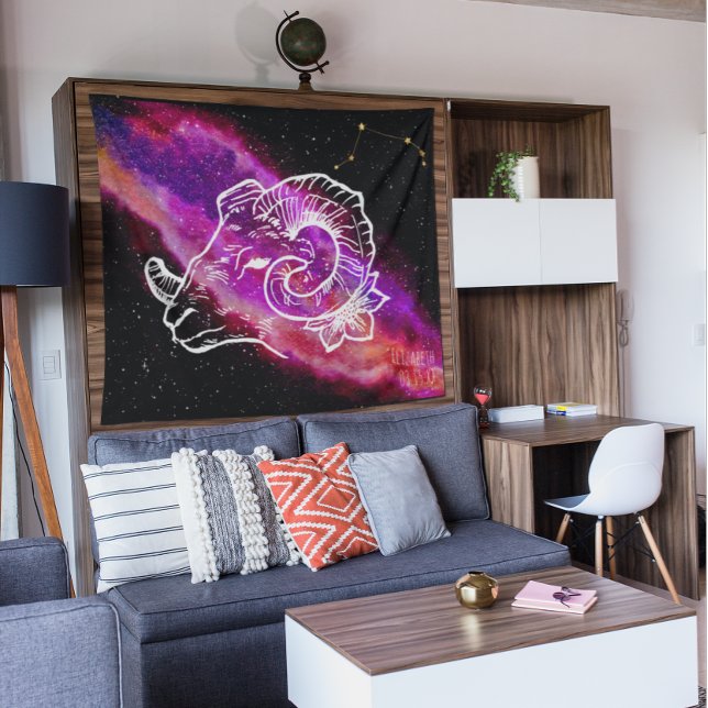 Galaxy Aries Constellation Name Zodiac Sign Tapestry (Creator Uploaded)