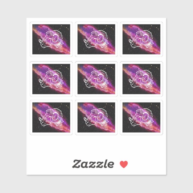 Galaxy Aries Constellation Zodiac Sign Sticker (Sheet)