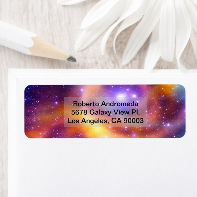 Galaxy Array of Stars and Gases Address Label (Insitu)