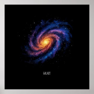 Galaxy Artwork – Cosmic Spiral Space Illustration Poster