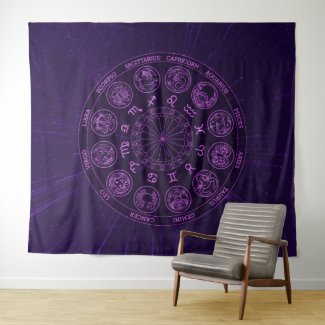 Galaxy Astrology Zodiac Signs Tapestry