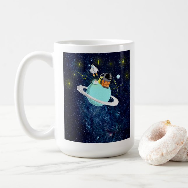 Galaxy Astronaut Space Coffee Mugs Cute Cups (With Donut)