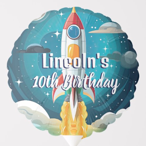 Galaxy Astronaut Space Shuttle Rocketship Birthday Balloon