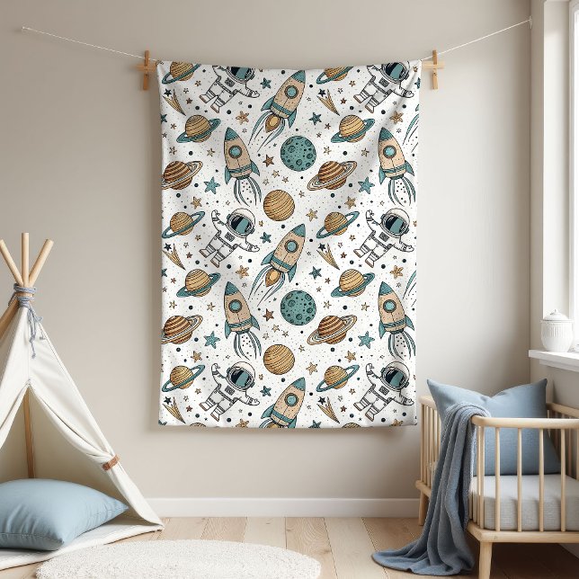 Galaxy Baby Blanket Astronaut Theme for Boys (Galaxy Baby Blanket Astronaut Theme for Boys)