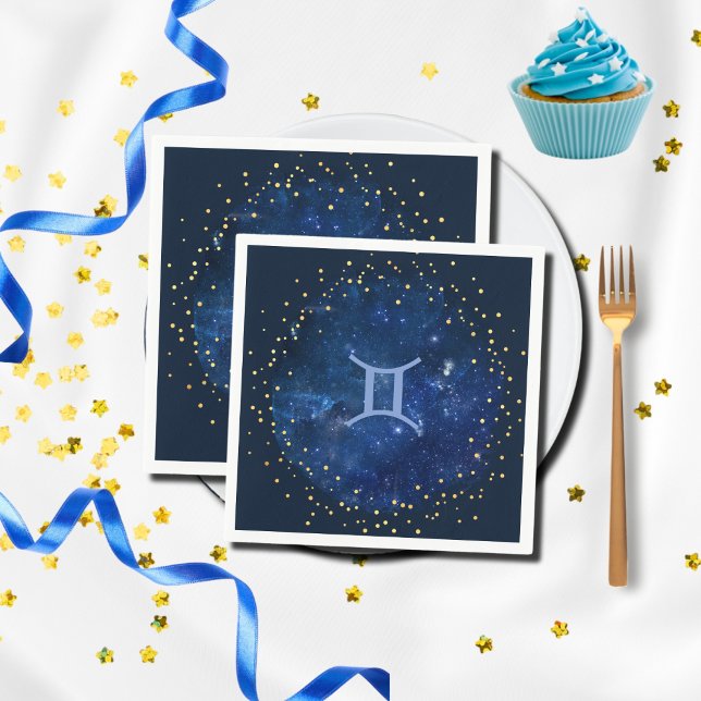 Galaxy  background  -Gemini symbol  Napkins (Creator Uploaded)
