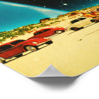 Galaxy Beach - Surreal Retro Futuristic Collage Wall Art. - Taudalpoi