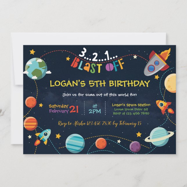 Galaxy Birthday Invitation (Front)