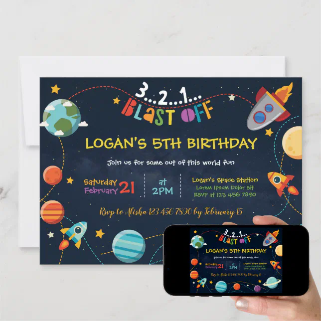 Galaxy Birthday Invitation 