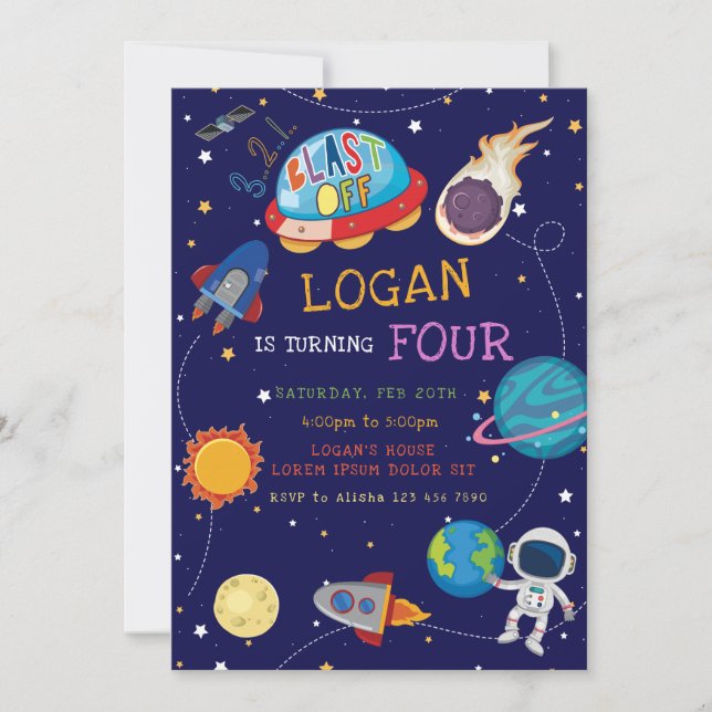 Galaxy Birthday Invitation (Front)