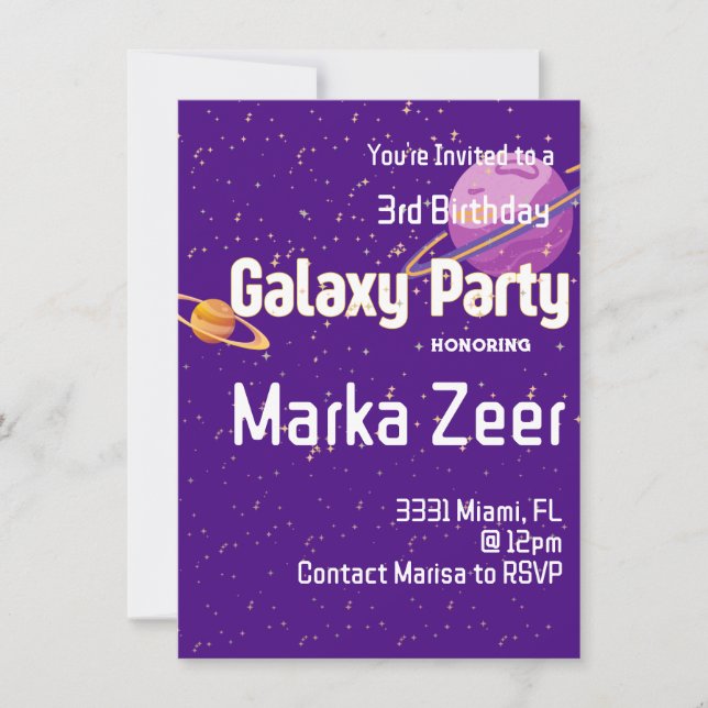 Galaxy Birthday Invitation (Front)
