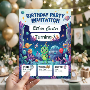 Galaxy Birthday Invitation Cards