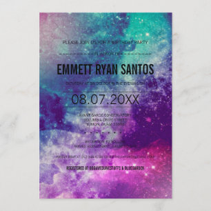 Galaxy Birthday Party Invite