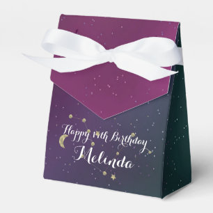Galaxy Birthday Party Purple Blue Sky Foil Stars  Favor Boxes