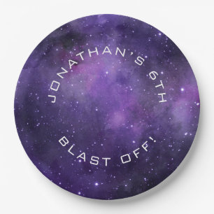Galaxy Birthday   Purple Space   Planetarium Party Paper Plates