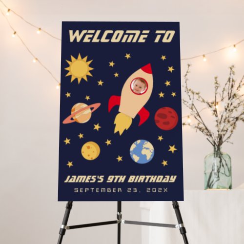 Galaxy Birthday Welcome Boy Photo Planets  Rocket Foam Board