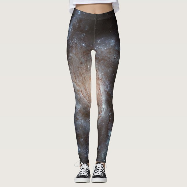 Galaxy Black Gold Yoga Pants (Front)