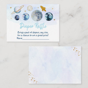 Galaxy Blue Gold Space Baby Shower Book Request En Enclosure Card