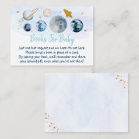 Galaxy Blue Gold Space Baby Shower Book Request