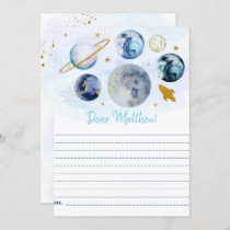 Galaxy Blue Gold Space Birthday Time Capsule Cards