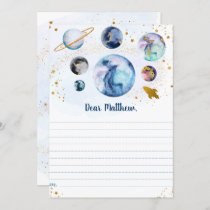 Galaxy Blue Gold Space Birthday Time Capsule Cards