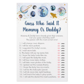 Galaxy Blue Gold Space Guess Who Said It Game