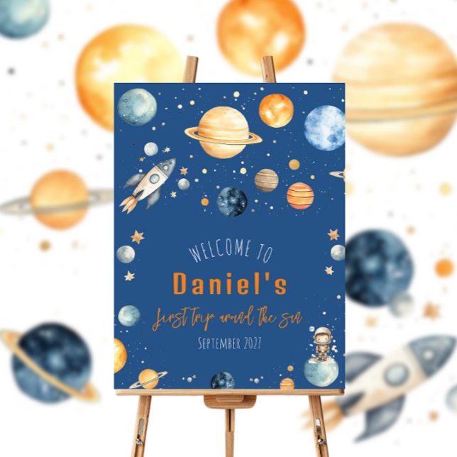 Galaxy Blue Space Birthday Welcome Foam Board (Creator Uploaded)