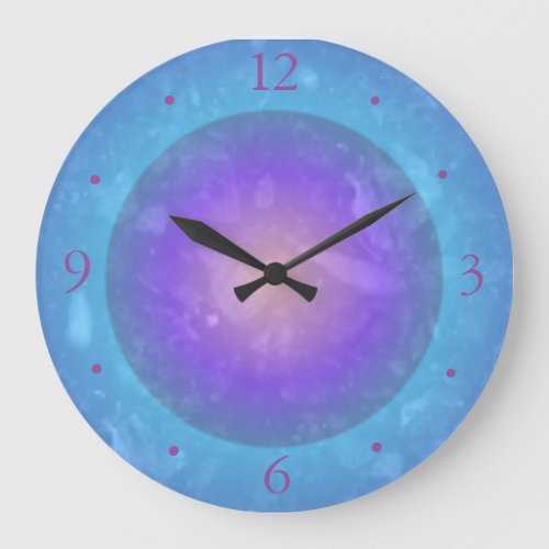Galaxy Blue with Purple Moon   Wall Clock