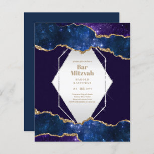 GALAXY Boys BAR MITVAH AGATE Blue Invitation