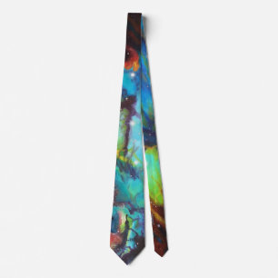 Galaxy by Barbara Sheehan. Seahorse. Nebula. Stars Tie