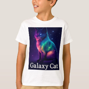 Galaxy Cat Aurora Space Aesthetic Tee