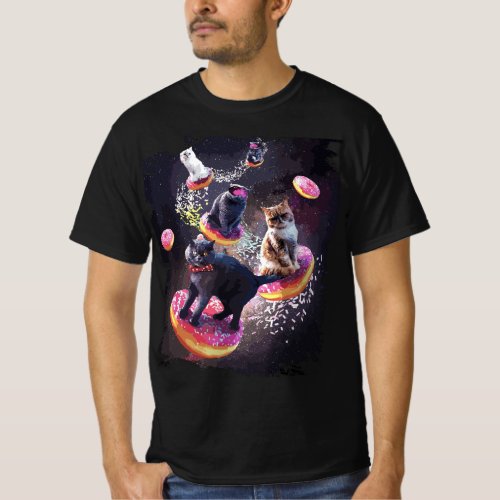 Galaxy Cat Donut _ Space Cats Riding Donuts  T_Shirt