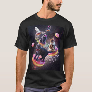 Galaxy Cat Donut - Space Cats Riding Donuts T-Shirt