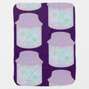Galaxy Cat in a Jar   Kawaii Space Cat Art Baby Blanket