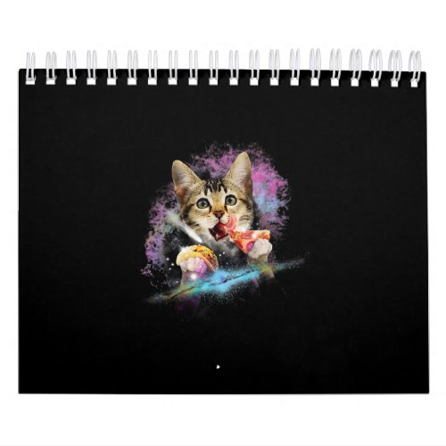 Galaxy Cat Rules Space With Taco And Pizza Power Calendar