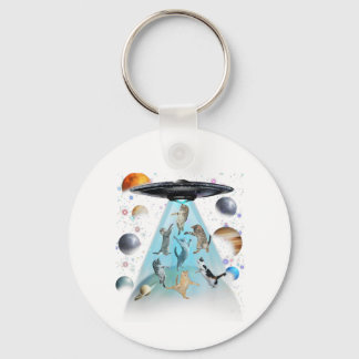 Galaxy Cat Swimming T-Shirt | Cute Astronaut Cats  Keychain